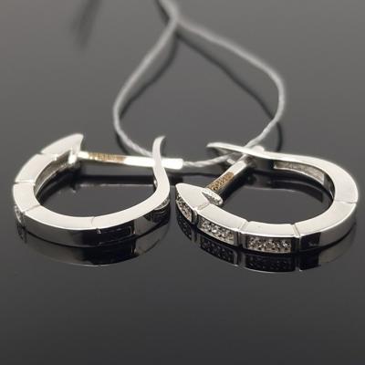 Balto aukso auskarai su deimantais