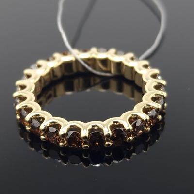 Geltono aukso žiedas su deimantais