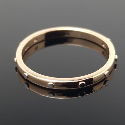 Auksinis žiedas su baltu auksu