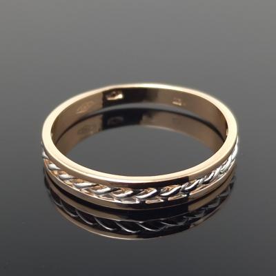 Auksinis žiedas su baltu auksu