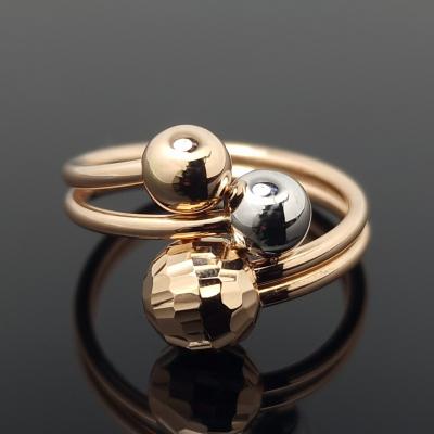 Auksinis žiedas su burbuliukais