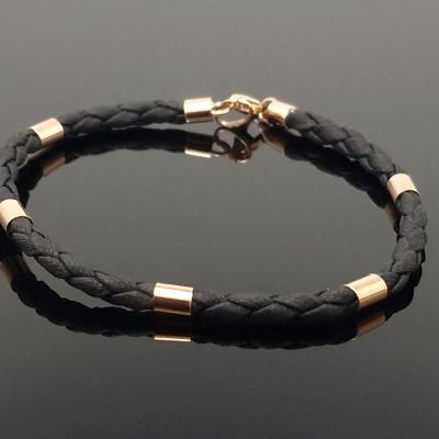 Auksinė apyrankė su oda