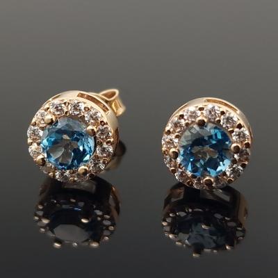 Auksiniai auskarai su akutėmis