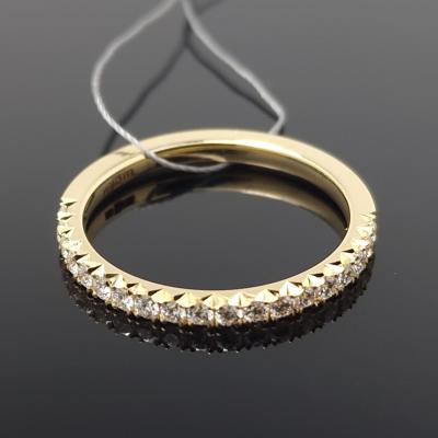 Geltono aukso žiedas su briliantais