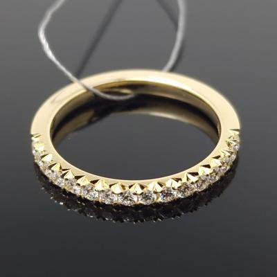 Geltono aukso žiedas su briliantais