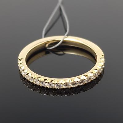 Geltono aukso žiedas su briliantais