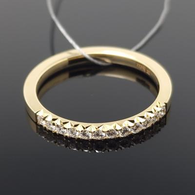 Geltono aukso žiedas su briliantais