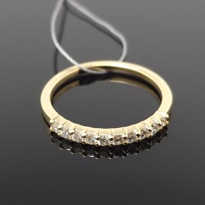 Geltono aukso žiedas su briliantais